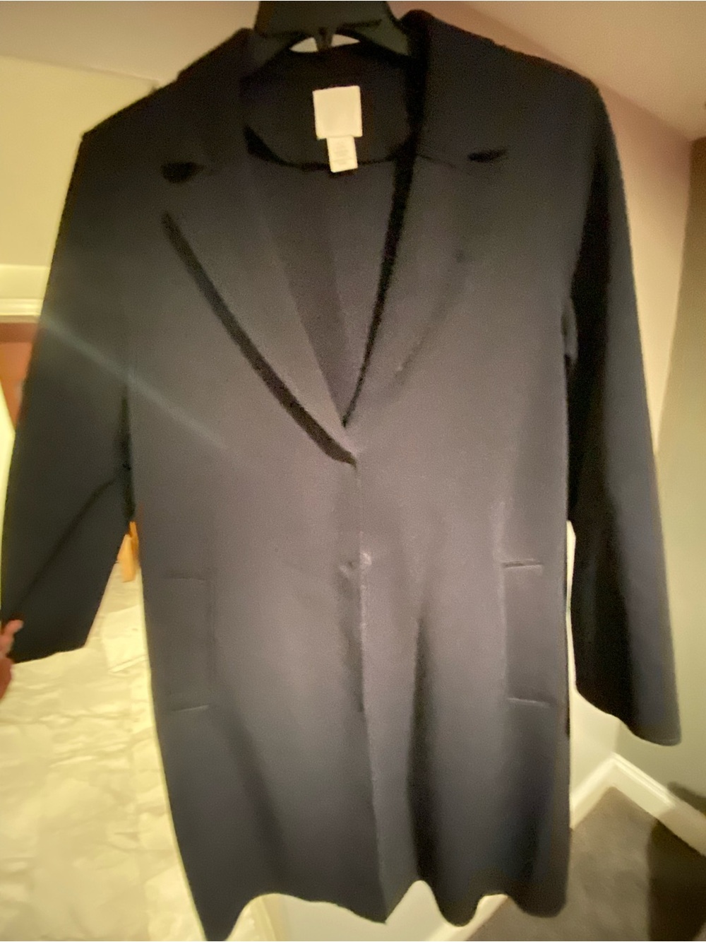 H&M Navy Blue Long Women's Coat